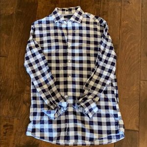 Men’s navy blue and white dress shirt